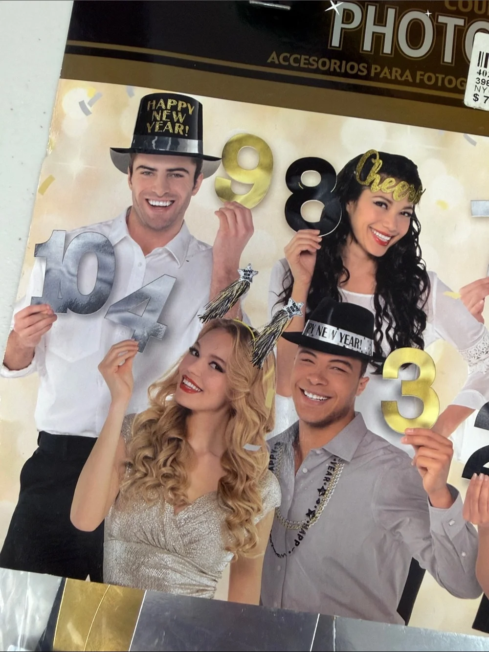 Amscan Metallic Gold and Silver Countdown Photo Props numbers 10-1 twelve pieces